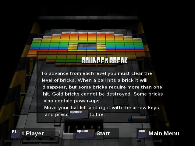 Daily Star: Sci-Fi Saturday - The Entertainment Trilogy (Windows) screenshot: The instructions for Bounce & Break