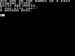 Castle of Skull Lord (ZX Spectrum) screenshot: On the banks of a fast flowing river.