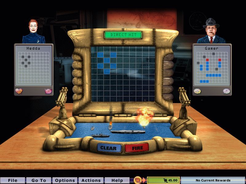 Hoyle Table Games 2004 (Windows) screenshot: Battling Ships: This is a variant of the classic paper game Battleships