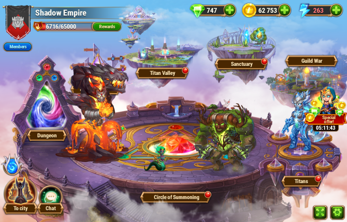 Hero Wars (Browser) screenshot: Guild area