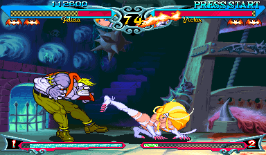 Vampire Savior 2 (Arcade) screenshot: Felicia VS Victor