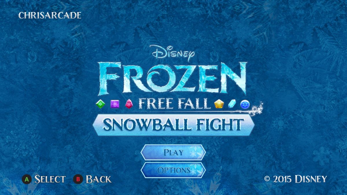 Frozen: Free Fall - Snowball Fight (Xbox One) screenshot: Main menu