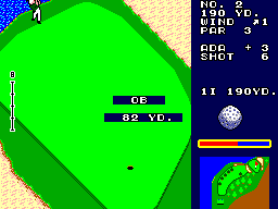Great Golf (SEGA Master System) screenshot: Overshot the ball