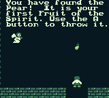 Spiritual Warfare (Game Boy) screenshot: Getting one of the fruits of the spirit.