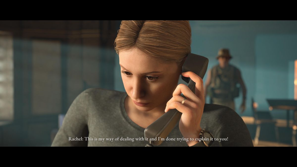 The Dark Pictures Anthology: House of Ashes (PlayStation 5) screenshot: Flashback to how Rachel's and Nick's involvement started