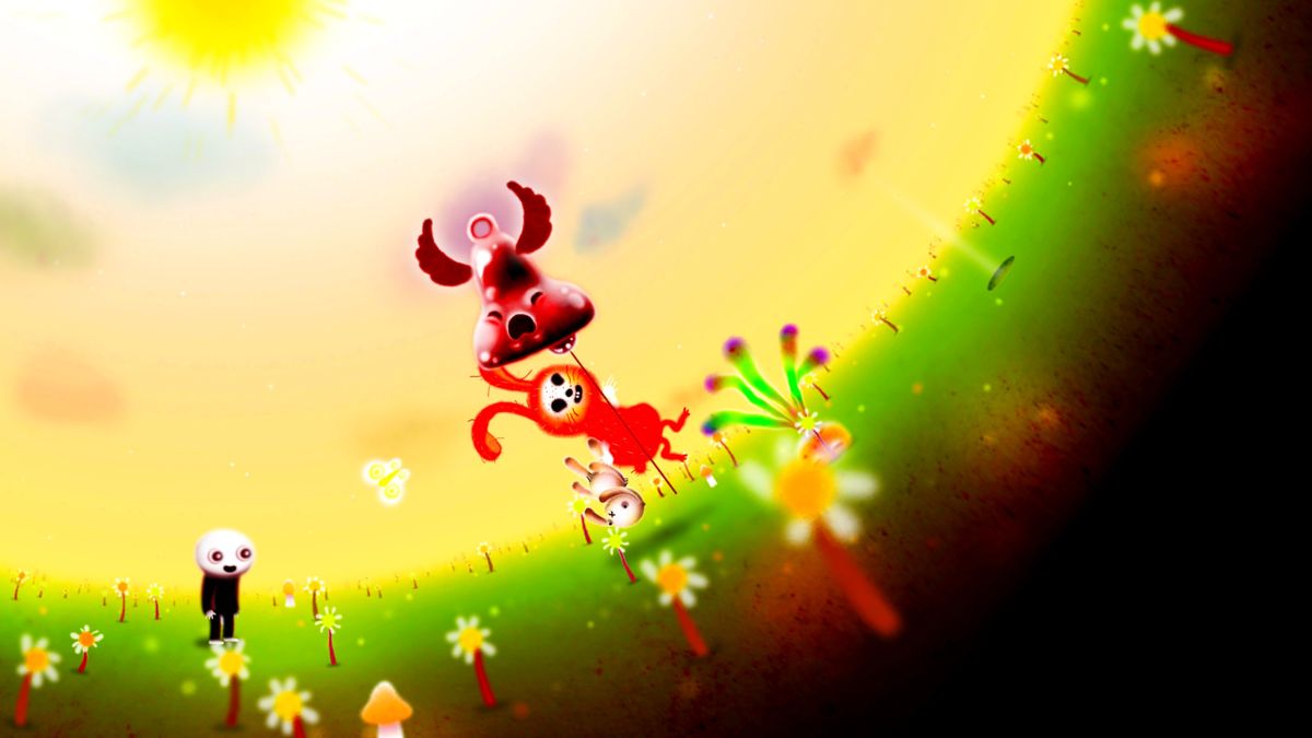 Happy Game (Windows) screenshot: Chasing the rabbit that carries your plush toy.