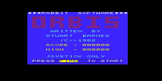 Orbis (VIC-20) screenshot: Title Screen