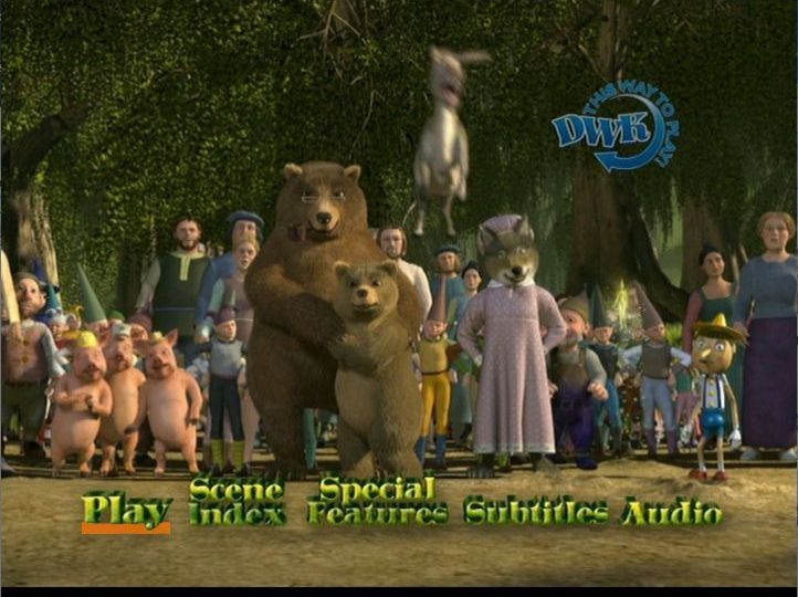 Shrek (included games) (DVD Player) screenshot: The DVD's menu