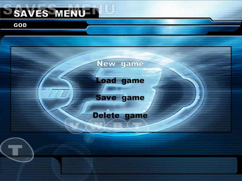 MegaRace: MR3 (Windows) screenshot: Saves menu screen