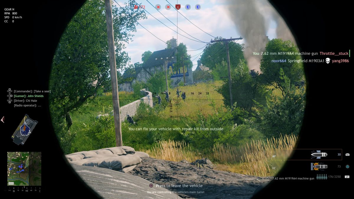 Enlisted (PlayStation 5) screenshot: Strafing at the enemy from a tank