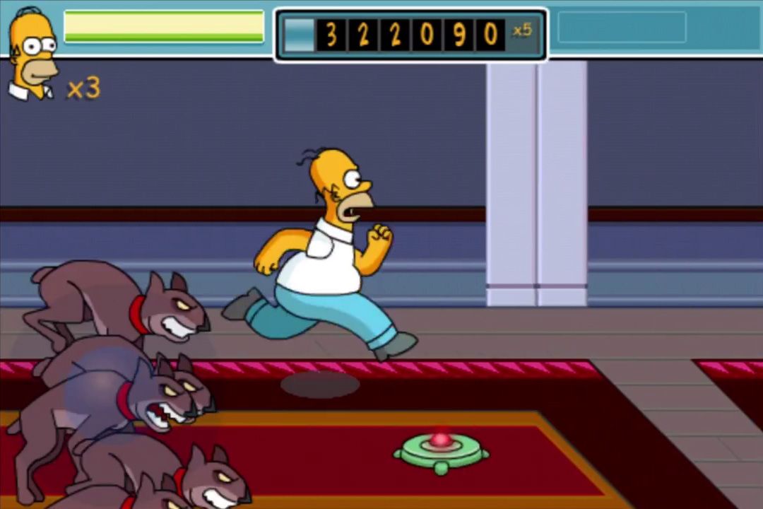 The Simpsons Arcade (iPhone) screenshot: Homer brawling in GOP Headquarters