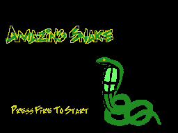 Amazing Snake (ColecoVision) screenshot: Title screen.