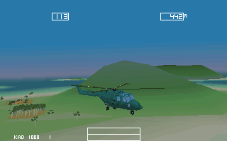 Ka-50 Hokum (DOS) screenshot: Lynx helicopter, external view