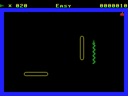 Amazing Snake (ColecoVision) screenshot: Eat the fruit to complete the level.
