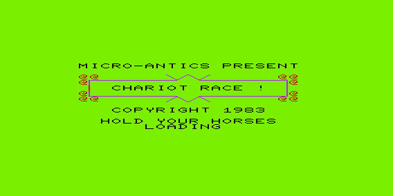 Chariot Race (VIC-20) screenshot: Loading Screen