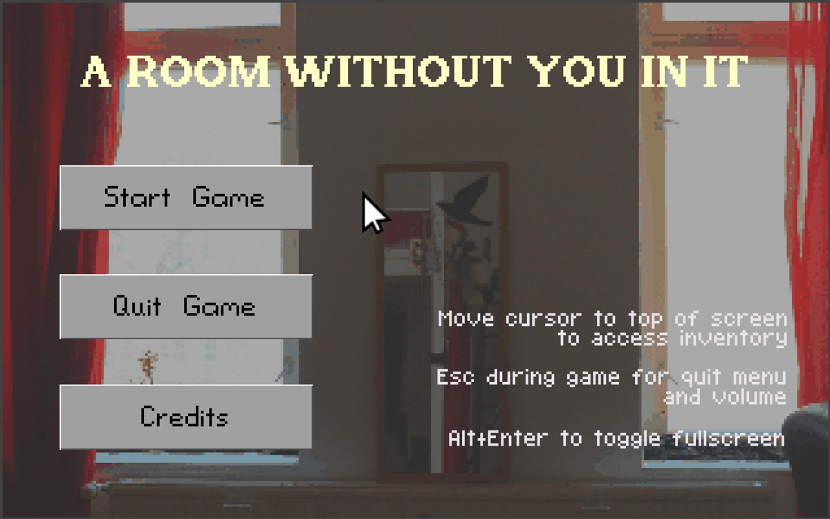 A Room Without You In It (Windows) screenshot: Main menu