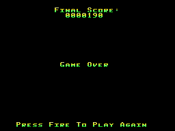 Amazing Snake (ColecoVision) screenshot: Game over.