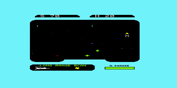 Asteroid Attack (VIC-20) screenshot: Moving to Shoot it Down