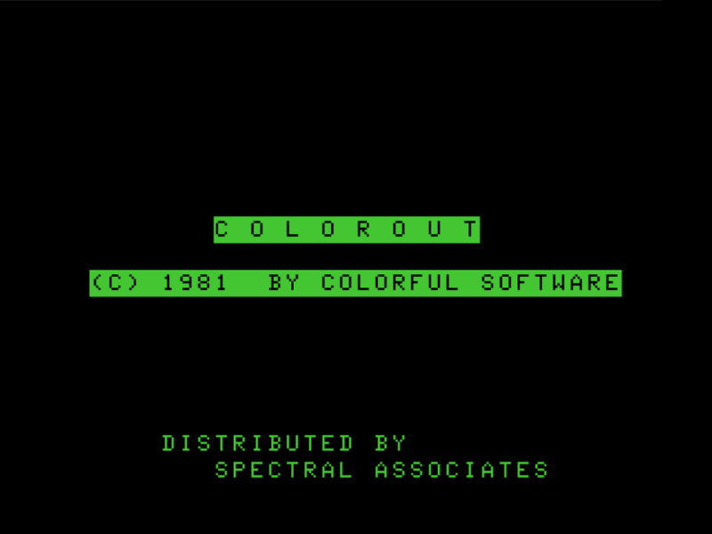 Colorout (1981) - MobyGames