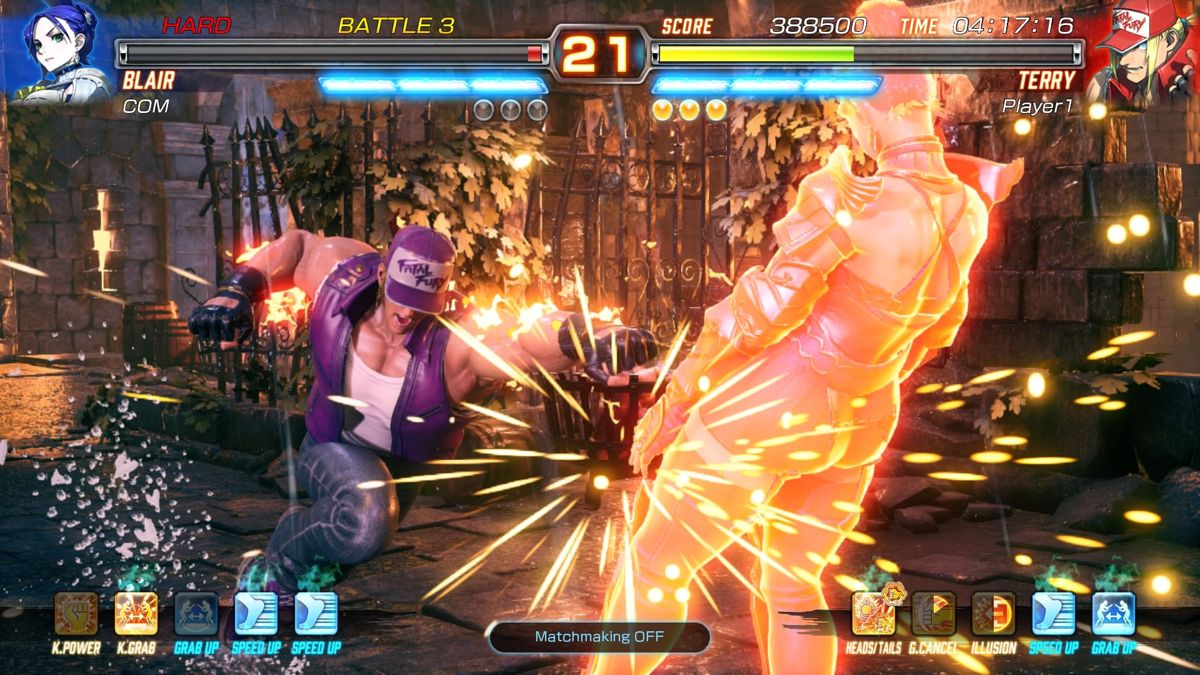 Fighting EX Layer (PlayStation 4) screenshot: SNK's Terry Bogard makes a visit as a DLC guest fighter