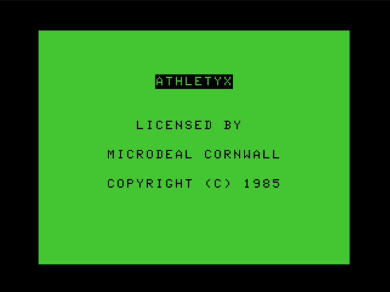 Athletyx (TRS-80 CoCo) screenshot: Introduction