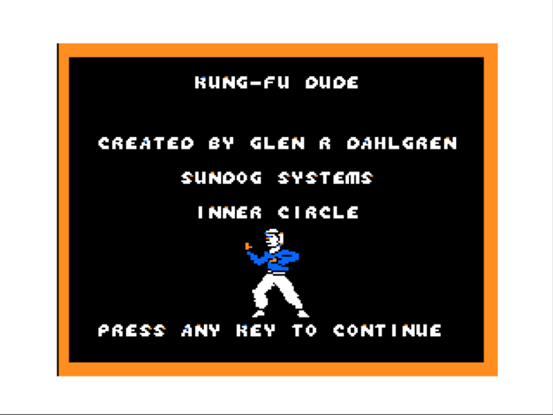 Kung-Fu Dude (TRS-80 CoCo) screenshot: Title Screen