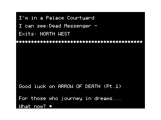 Arrow of Death: Part I (Dragon 32/64) screenshot: Game Start