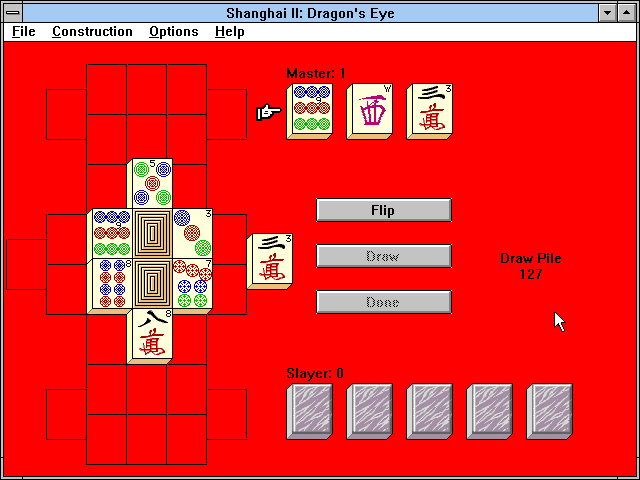 Shanghai II: Dragon's Eye (Windows 3.x) screenshot: Dragon's Eye game mode.