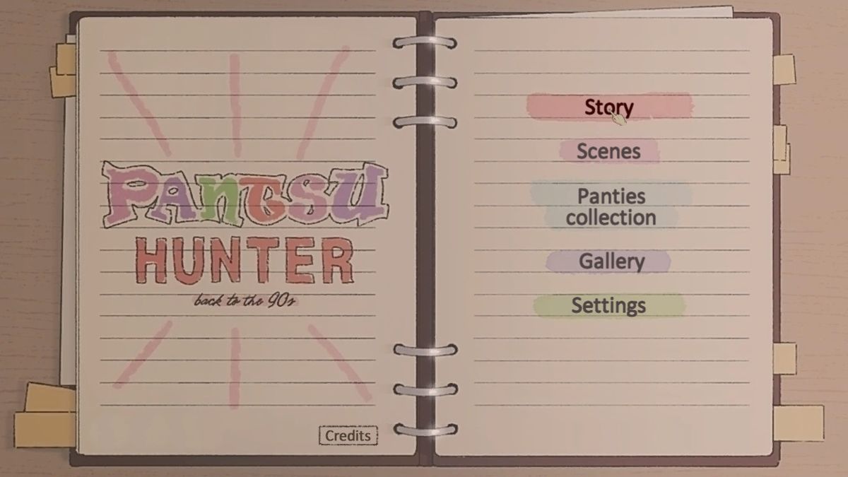 Pantsu Hunter: Back to the 90s (Nintendo Switch) screenshot: Main menu