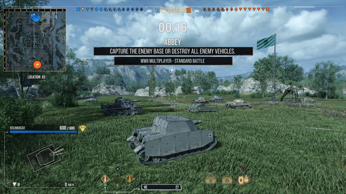 World of Tanks (PlayStation 5) screenshot: Abbey map, match commencing