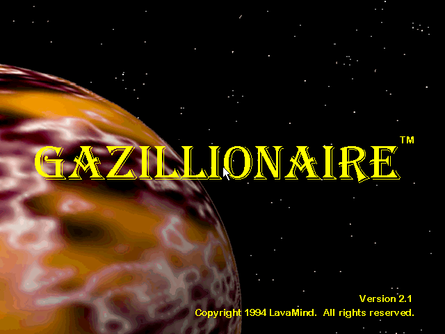 Gazillionaire (Windows 3.x) screenshot: Title screen.