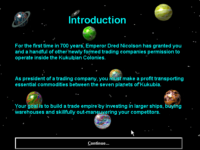 Gazillionaire (Windows 3.x) screenshot: Introduction.