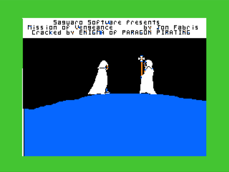 Mission of Vengeance (TRS-80 CoCo) screenshot: Title Screen