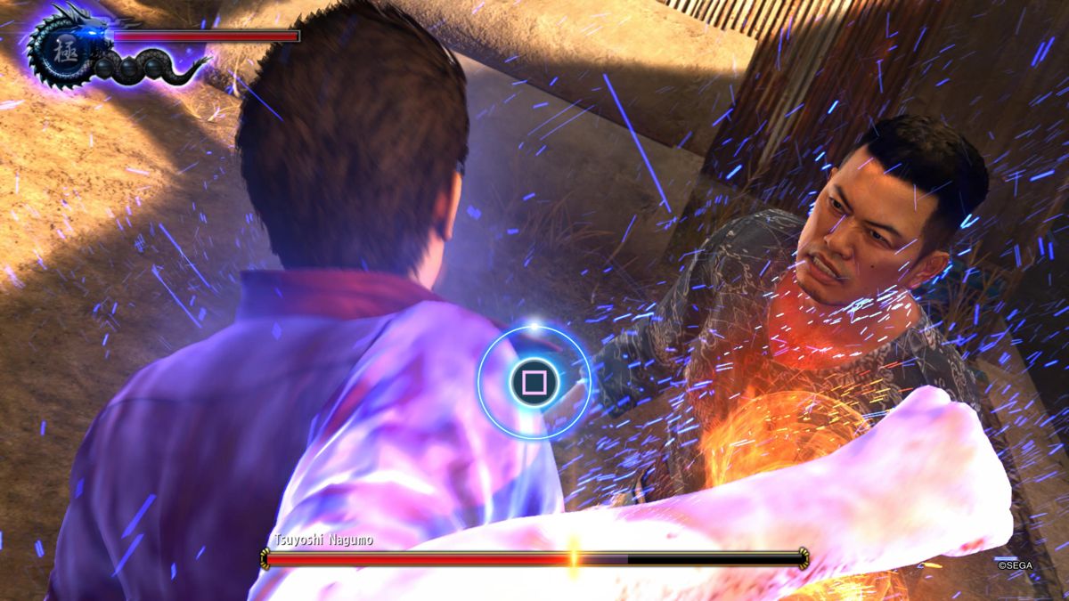 Yakuza 6: The Song of Life (PlayStation 4) screenshot: Chaining attacks in fight against Nagumo