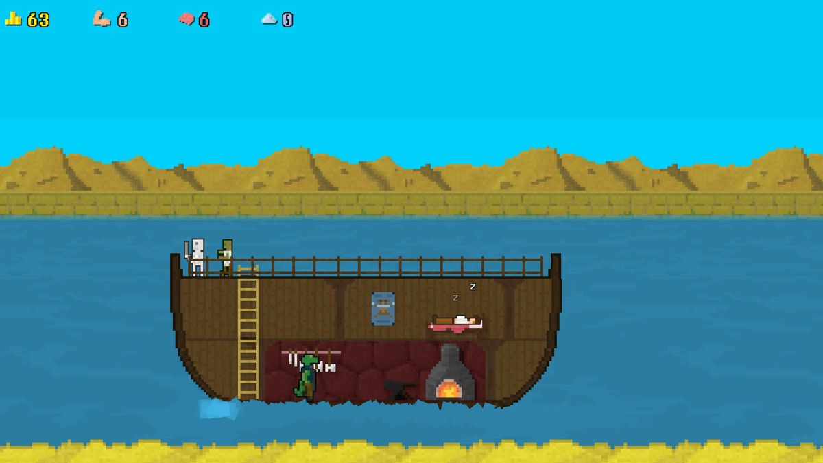 You Must Build a Boat (Windows) screenshot: At the start, your boat looks more like a raft