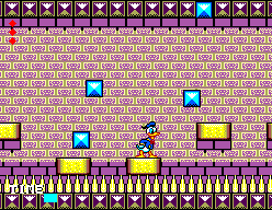The Lucky Dime Caper starring Donald Duck (SEGA Master System) screenshot: Avoid the moving blocks, several ways to get through this bit
