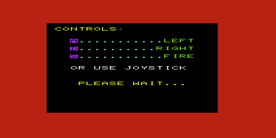 Space Attack (VIC-20) screenshot: Instructions