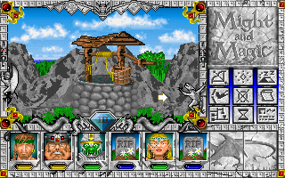Might and Magic III: Isles of Terra (DOS) screenshot: Hmm... Drink from the well?