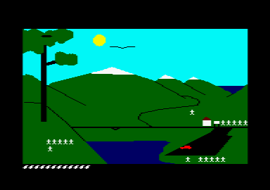 Osprey! (Amstrad CPC) screenshot: Ospreys frolic and visitors come to see them.