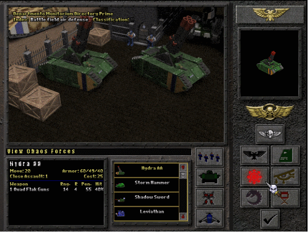 Final Liberation: Warhammer Epic 40,000 (Windows) screenshot: Hydra artillery.