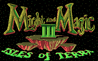Might and Magic III: Isles of Terra (DOS) screenshot: Title Screen (CGA)