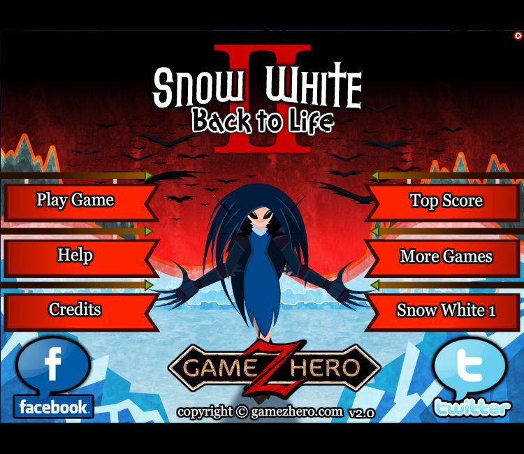 Snow White II: Back to Life (Browser) screenshot: Title screen