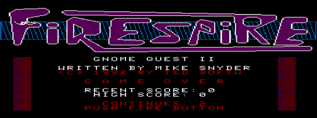 Gnome Quest II: Firespire (TRS-80 CoCo) screenshot: Title Screen