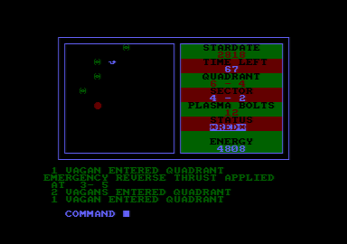 Vagan Attack (Amstrad CPC) screenshot: Surrounded by Vagan ships.