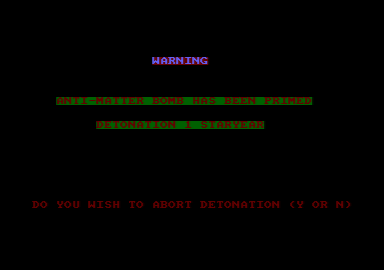 Vagan Attack (Amstrad CPC) screenshot: Armed the anti-matter bomb.