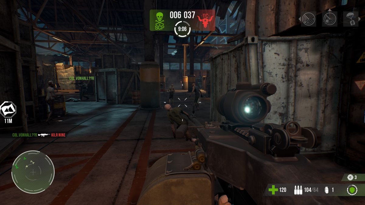 Dead Alliance (Windows) screenshot: Enemies include both real opponents and AI-controlled zombies.