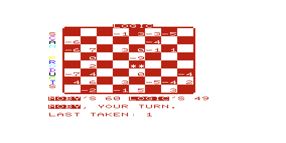 Logic (VIC-20) screenshot: Narrowing the Board