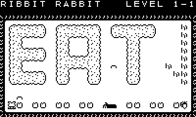 Ribbit Rabbit! (Playdate) screenshot: The first level is very basic.