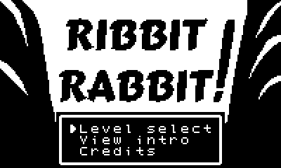 Ribbit Rabbit! (Playdate) screenshot: The title screen of the game.