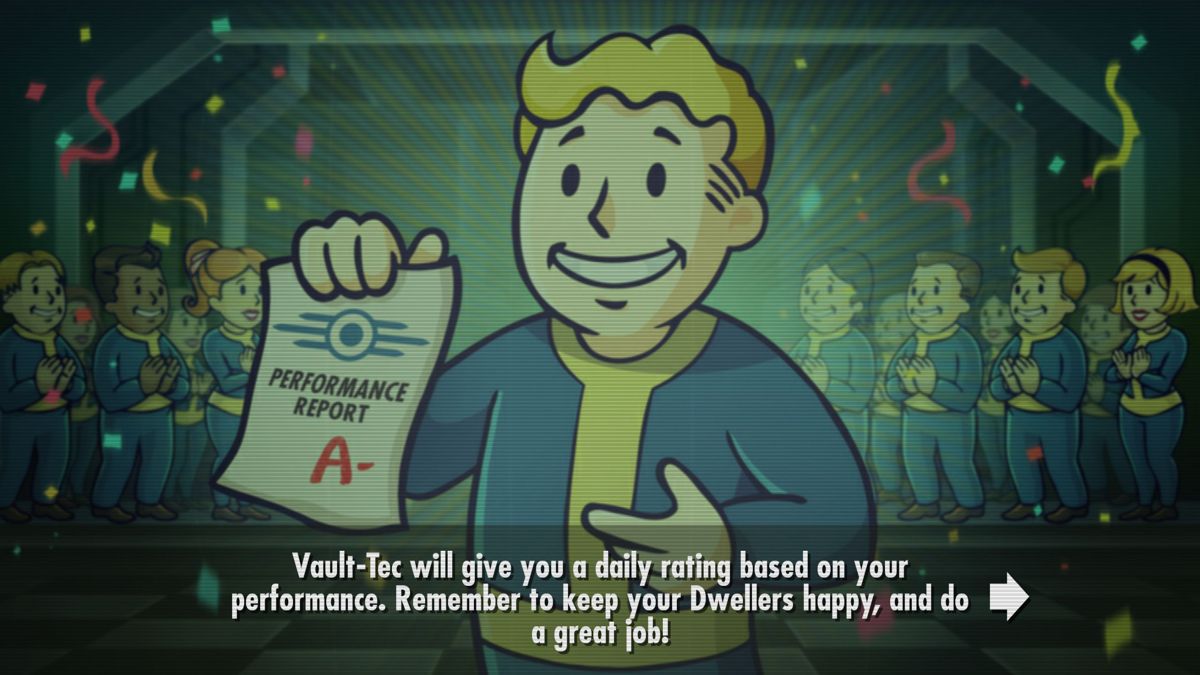 Fallout Shelter (Windows) screenshot: Vault-Tec is always watching